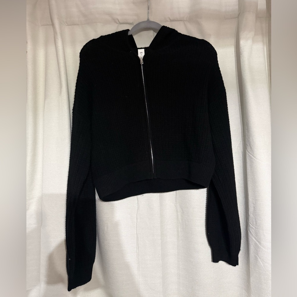 ALO Cashmere Plush Waffle Full Zip Hoodie